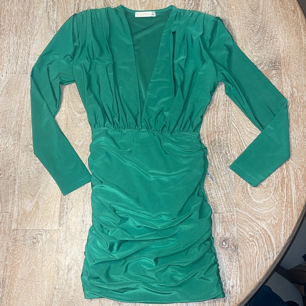 O. VIANCA Green St. Patrick's Plunge DRESS